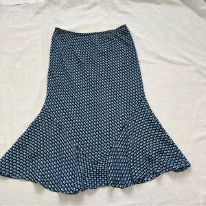 Carroll Reed Y2K Elegant Black and Blue A-Line Skirt